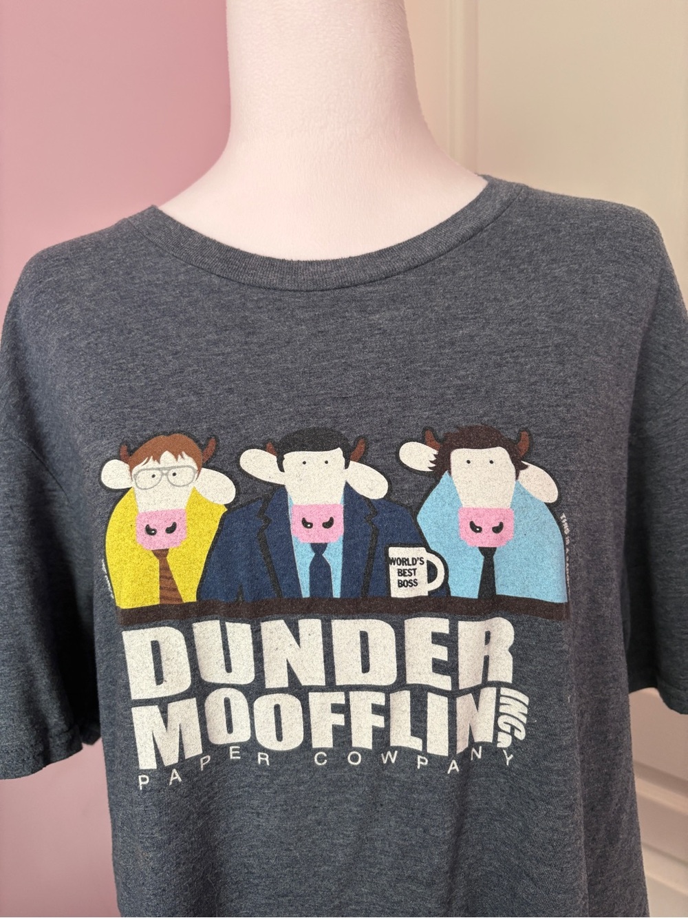 Dunder Moofflin Short Sleeve Graphic Tee - Charcoal